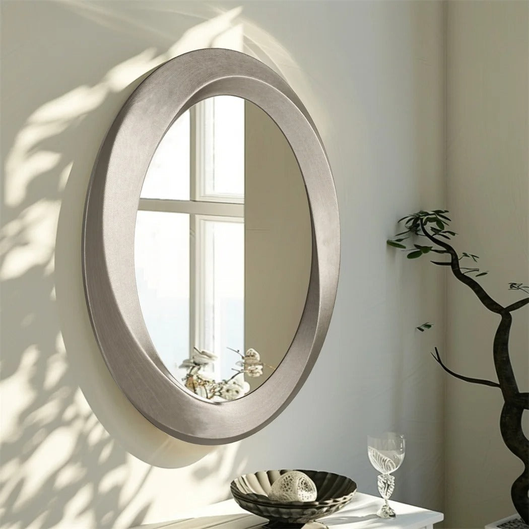 Antique Baroque Gold Oval Bathroom Mirror – Beveled Decorative Accent Mirror for Living Room, Bedroom & Entryway