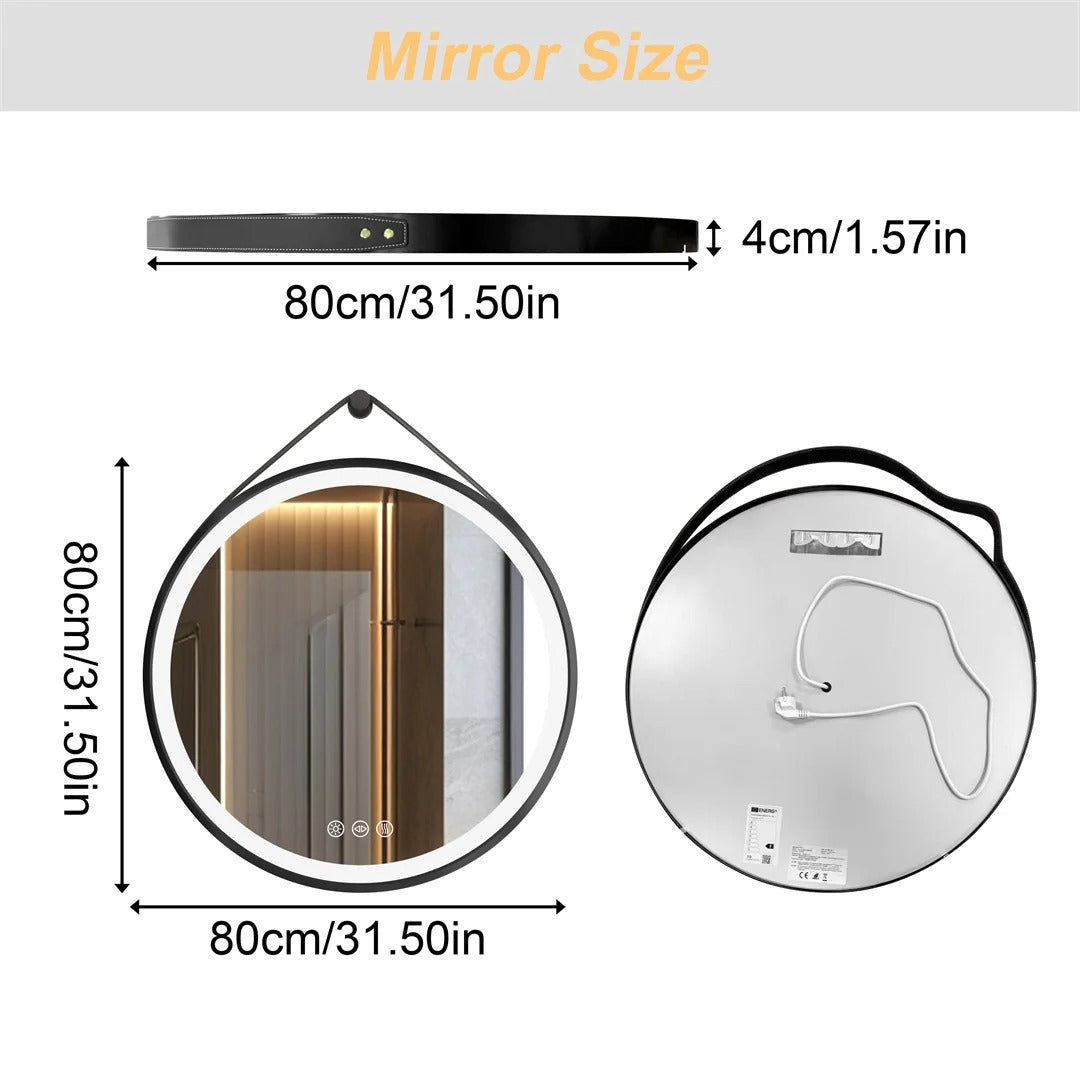 Black Round Mirror With Stylish Round Metal Frame