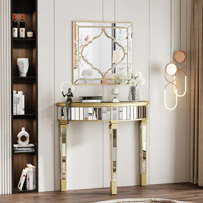 Large Square Wall Mirror – Gold Edge Islamic Style Decorative Mirror for Bedroom, Hallway & Living Room