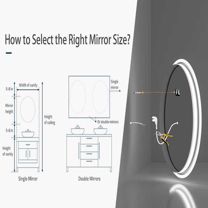Oval Dimmable Backlit LED Smart Bathroom Mirror,Wall Mounted,Anti-Fog