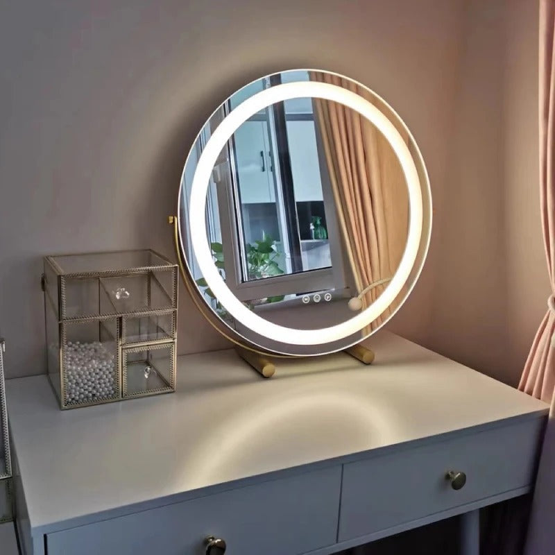 Rechargeable LED Makeup Mirror with 3 Lights Color, 15X Magnification – Perfect Gift for Women