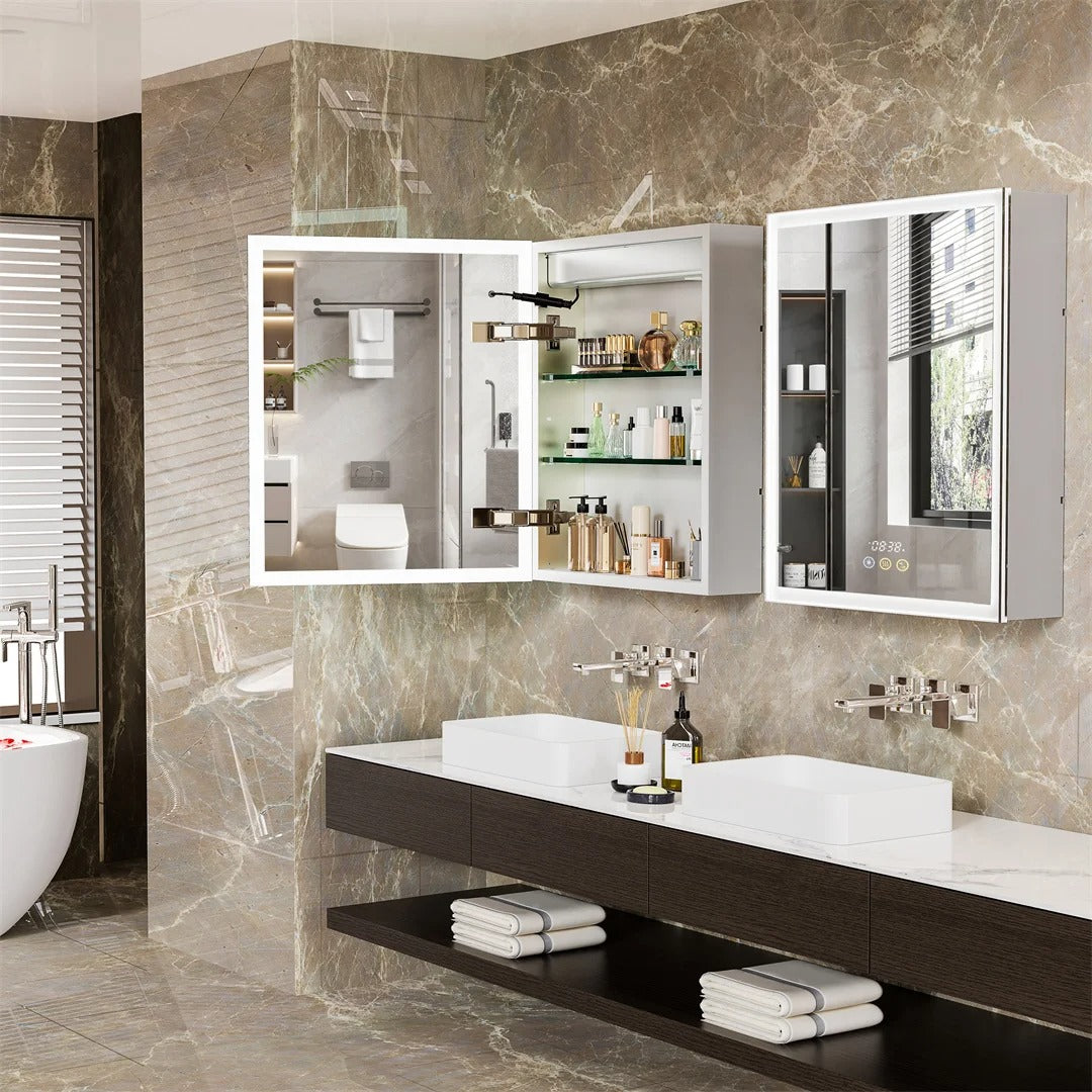 Bathroom Mirror Cabinet with Lights & Bluetooth Speaker