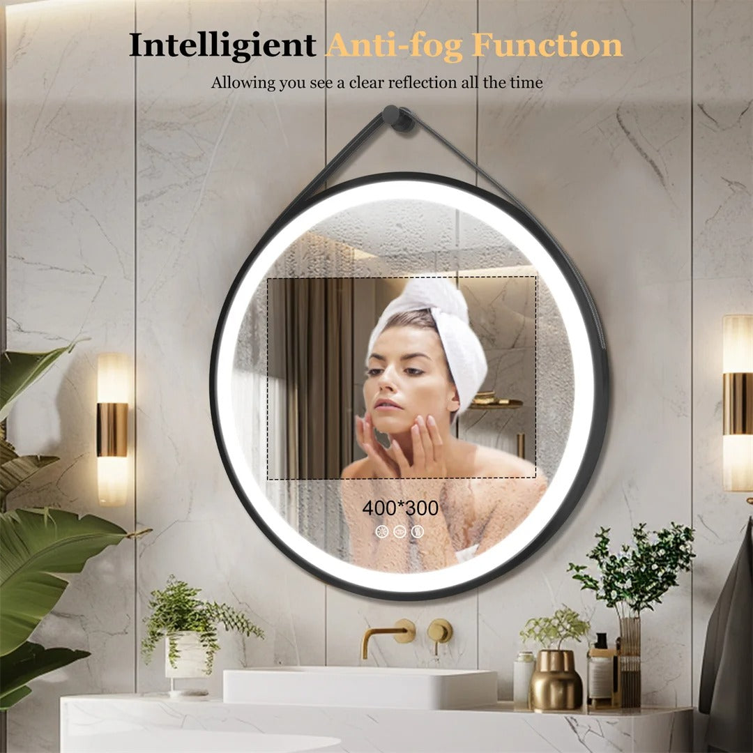 Black Round Mirror With Stylish Round Metal Frame