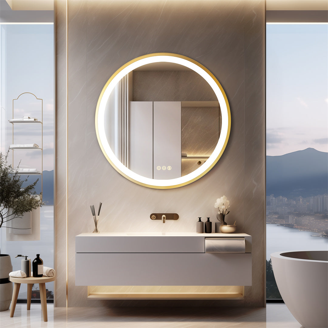 Round Golden Mirror