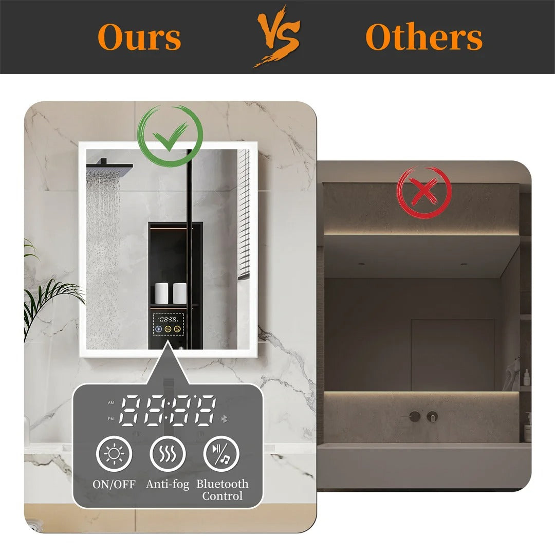 Bathroom Mirror Cabinet with Lights & Bluetooth Speaker