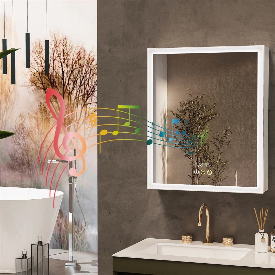 Bathroom Mirror Cabinet with Lights & Bluetooth Speaker