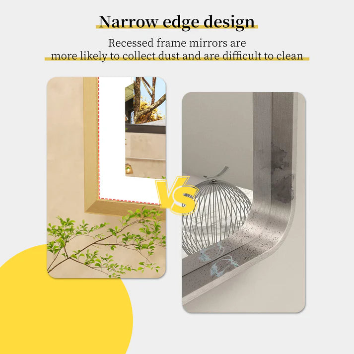 Rectangle Golden Aluminum Alloy Frame, Front Light Large LED Bathroom Illumination Mirror, Wall Mounted, Anti-Fog