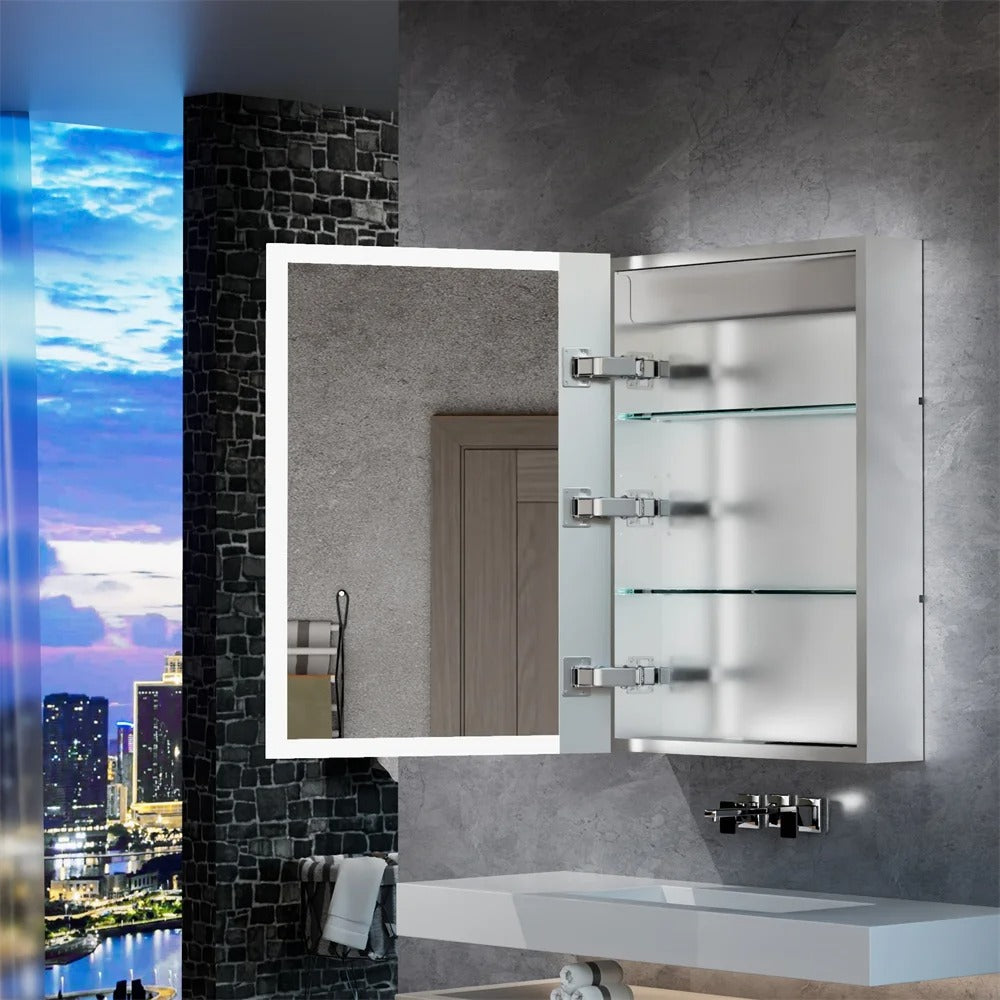 LED Bathroom Mirror Cabinet- Smart Storage & Digital Display
