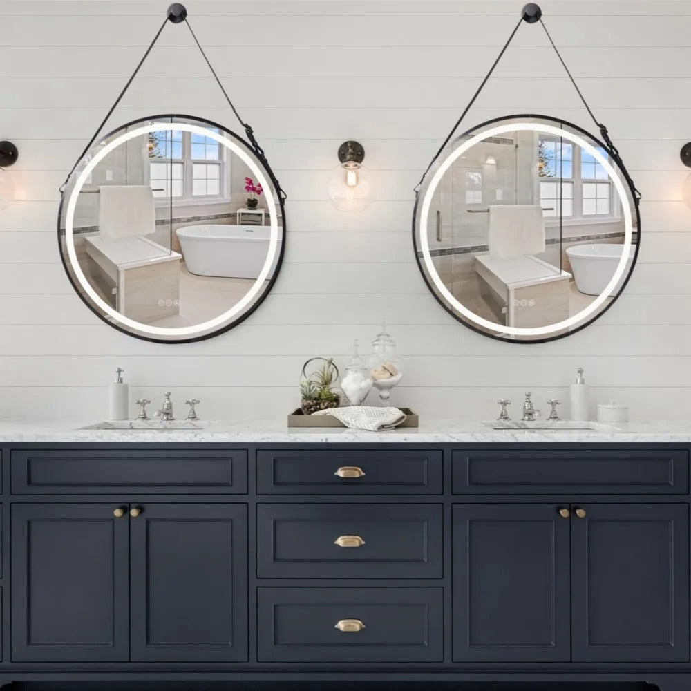 Round LED Bathroom Mirror: Smart Radiant Halo Design
