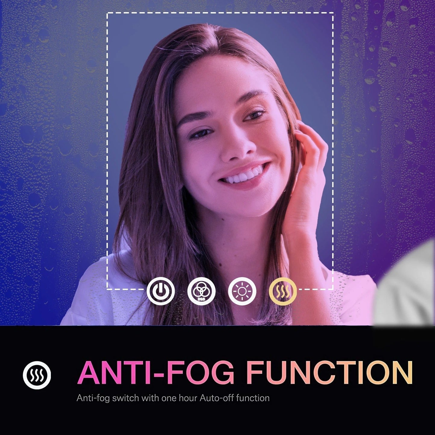 Large Round LED Bathroom Mirror with RGB Options