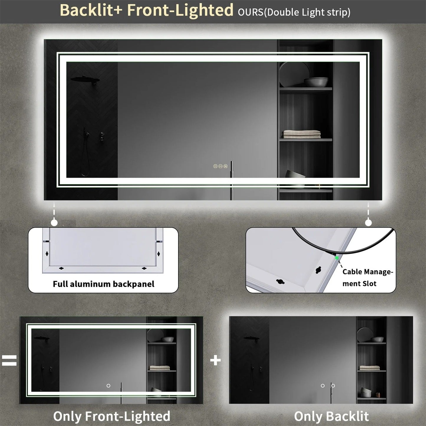 Big Mirror with Lights – Extra-Large LED Backlit Mirror