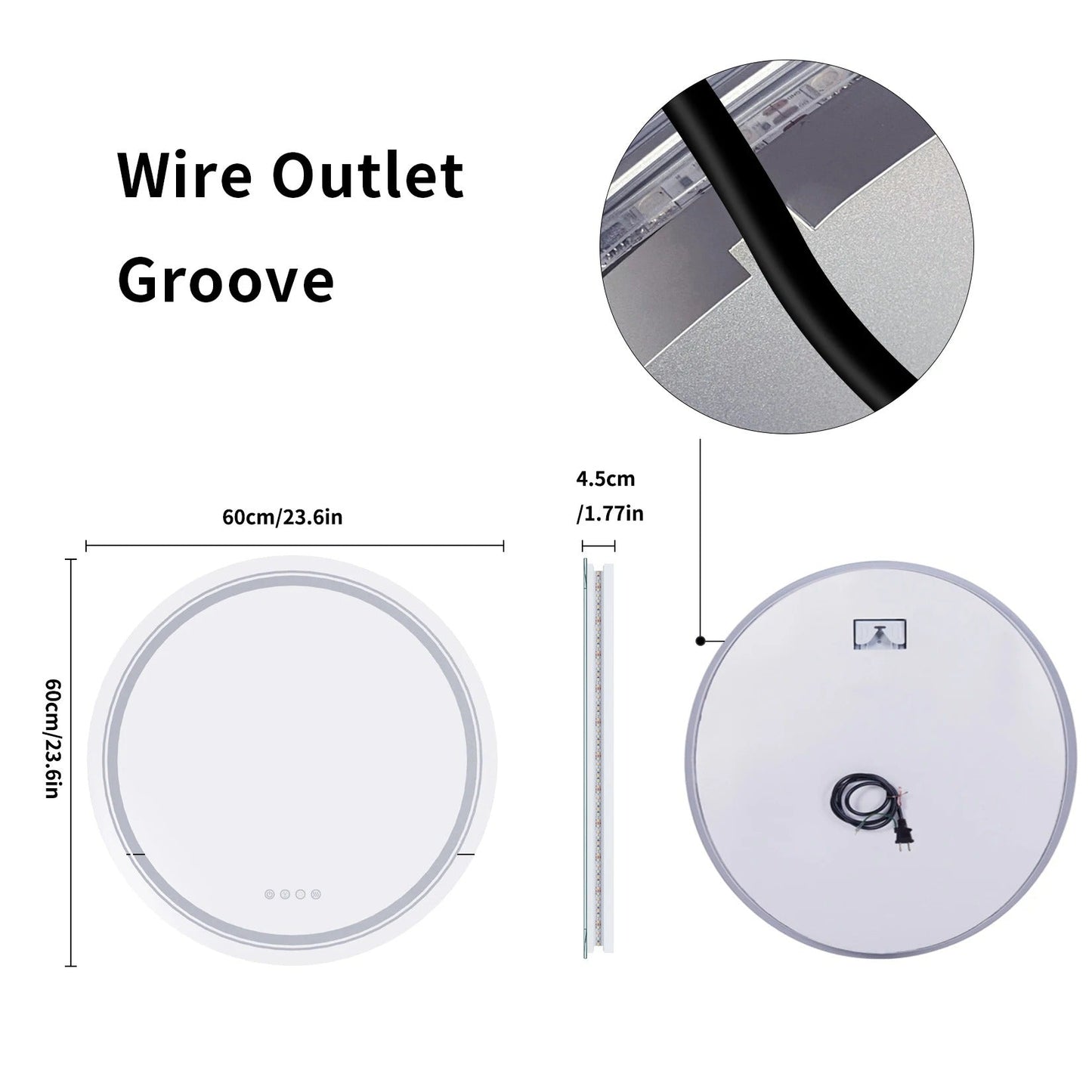 Large Round LED Bathroom Mirror with RGB Options