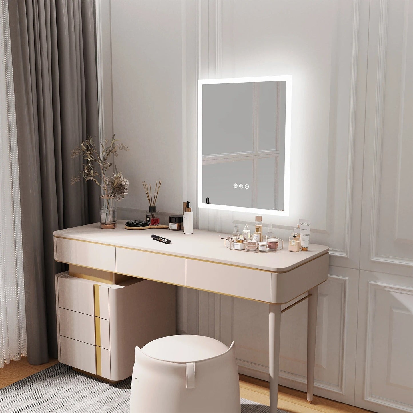 Rectangle Front Light Frameless Bathroom Mirror with LED Light, 16x20" – Anti-Fog