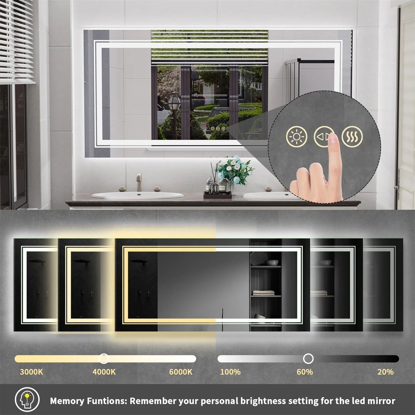 Big Mirror with Lights – Extra-Large LED Backlit Mirror