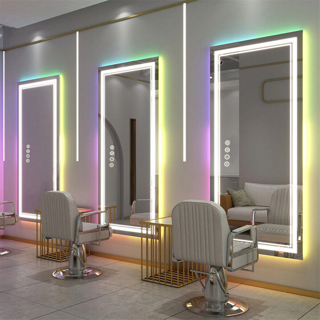 Rectangle Glitzy RGB Double Light LED Bathroom Mirror, Wall Mounted, Anti-Fog