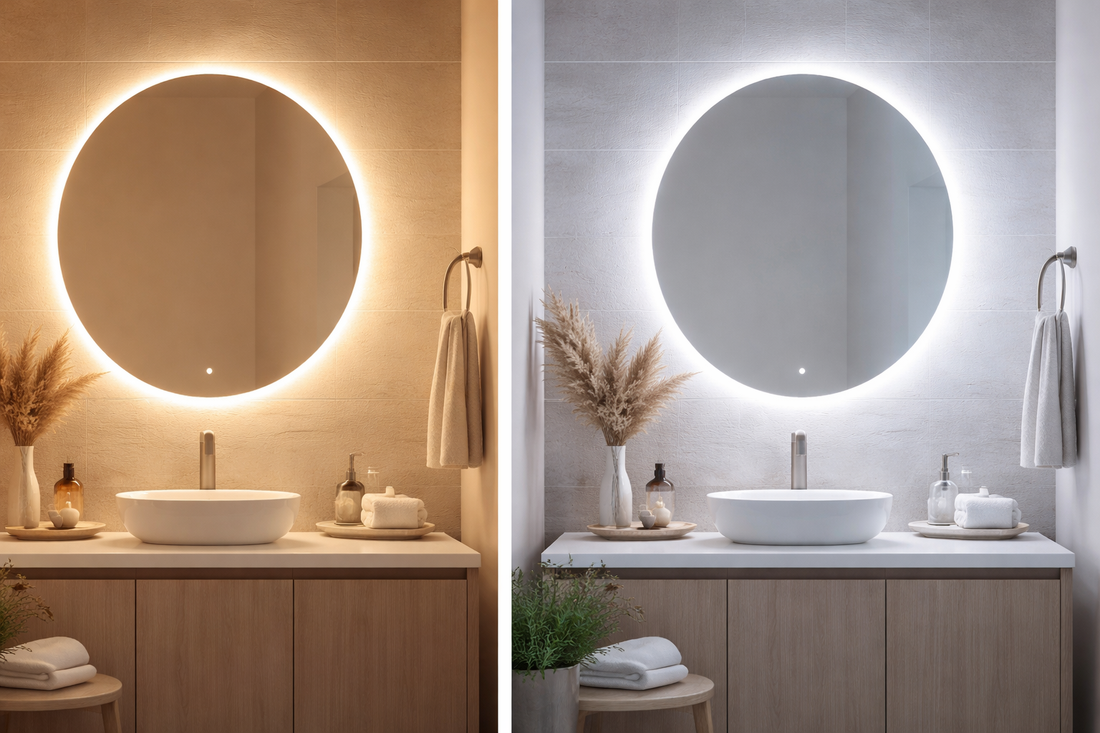 Warm vs cool bathroom lighting comparison
