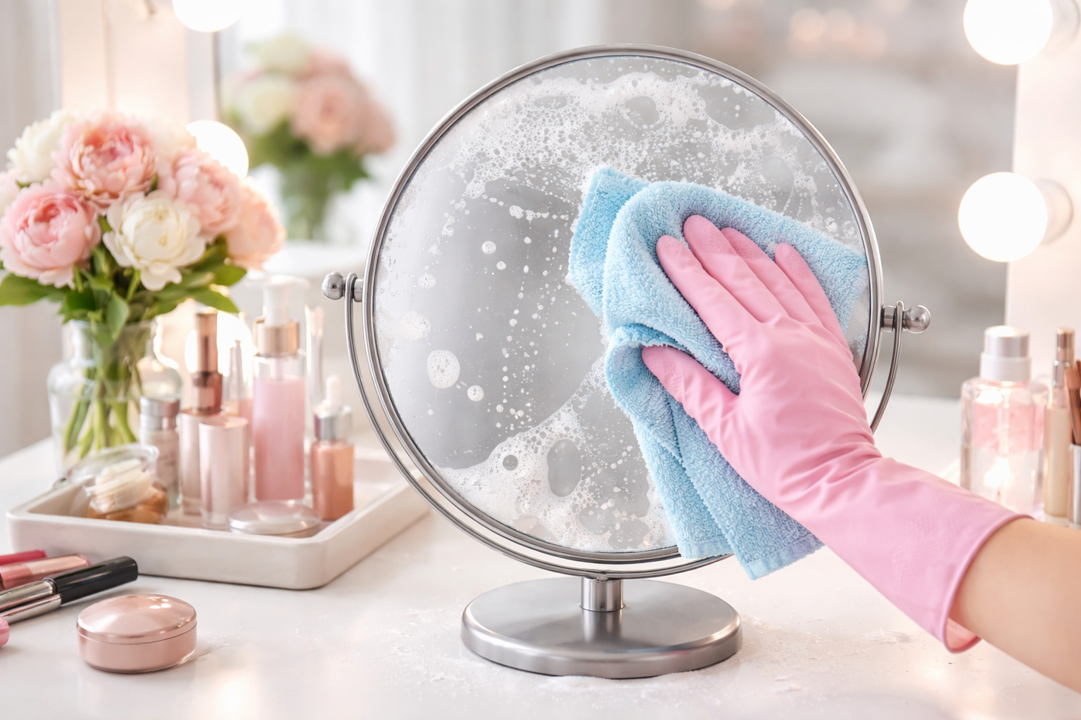 How to Clean a Makeup Mirror – LED Mirror World UK