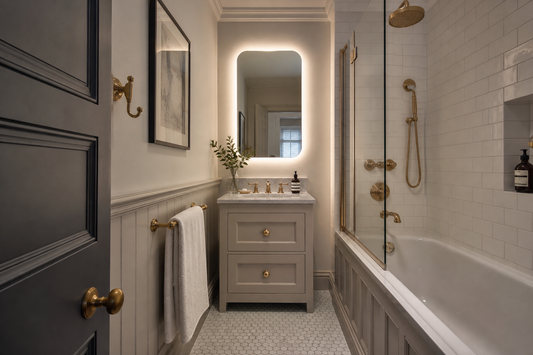 LED mirror in a Victorian terrace bathroom