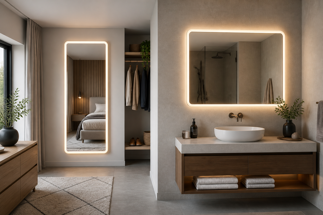 Full-length LED mirror and bathroom LED mirror comparison