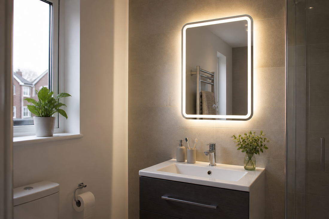 Battery mirror for a rented flat bathroom