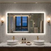 Rectangular Backlit Bathroom Mirror with Anti-Fog - 90-120cm