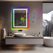 Rectangle RGB Smart Bathroom Mirror with Bluetooth Speakers
