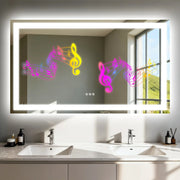 Rectangle Smart Bathroom Mirror with Bluetooth Speakers