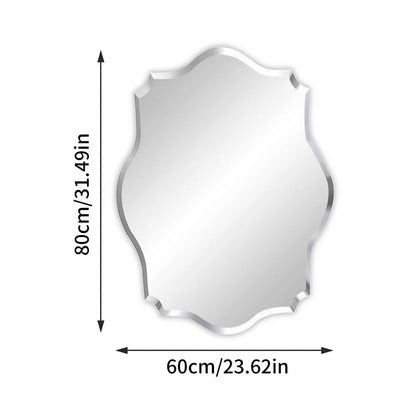 Minimalist Asymmetrical Frameless Bathroom Mirror – Beveled Edge Vanity Mirror for Bathroom, Hallway & Entryway