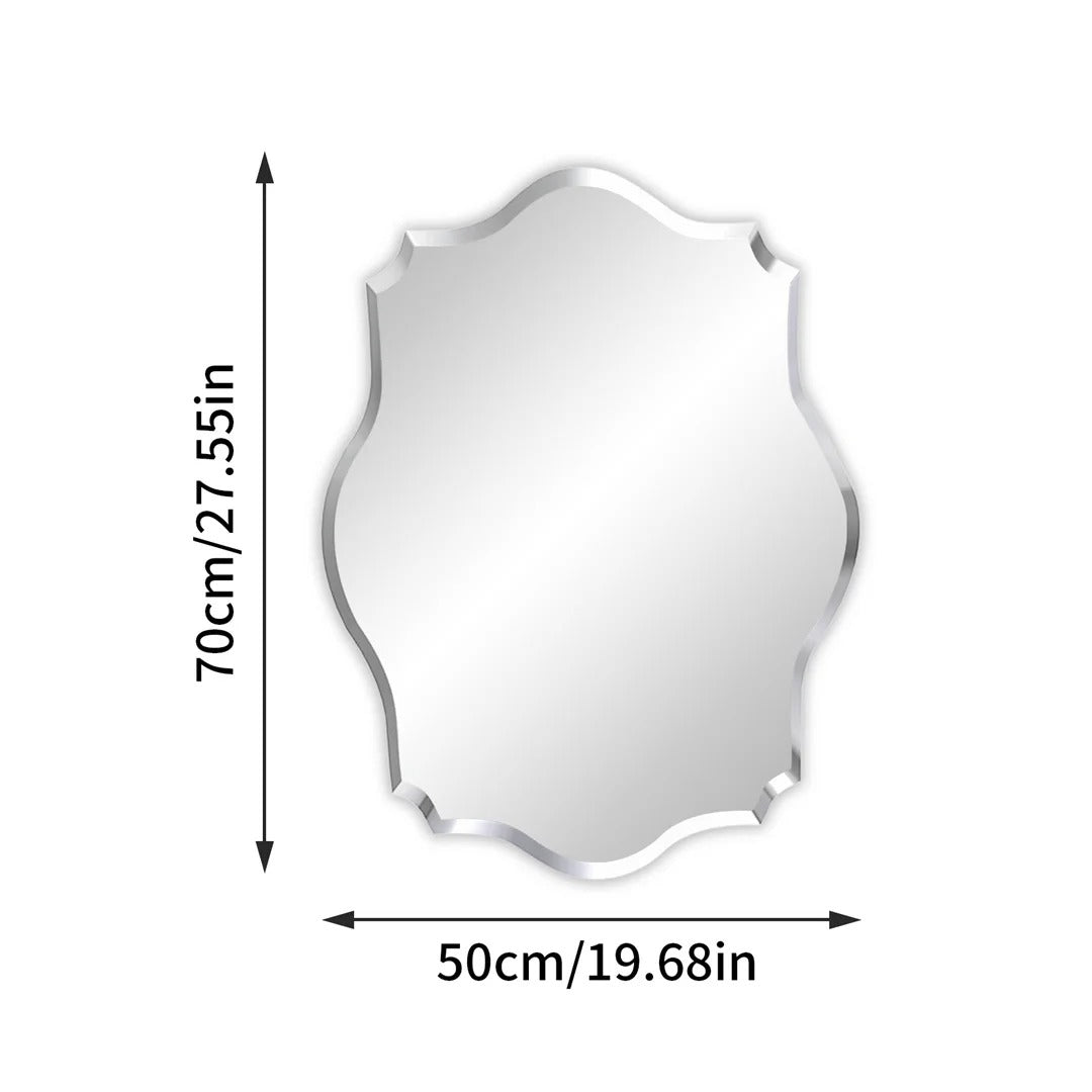 Minimalist Asymmetrical Frameless Bathroom Mirror – Beveled Edge Vanity Mirror for Bathroom, Hallway & Entryway