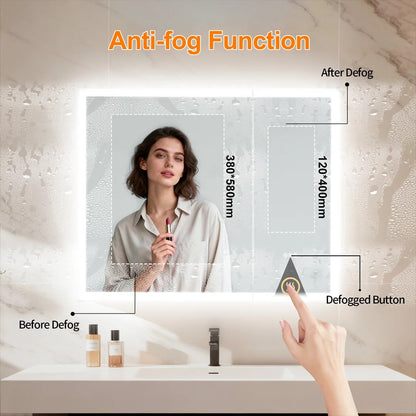2026 New Luxury LED Bathroom Mirror Cabinet with Bluetooth Dual Speakers
