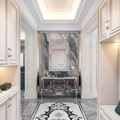 Rectangle Crystal Crushed Diamond Large Bathroom Mirror, 3 size available.