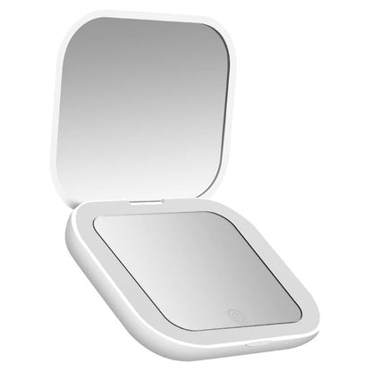 LED Travel Makeup Mirror with 10X Magnification & 3-Colour Lighting
