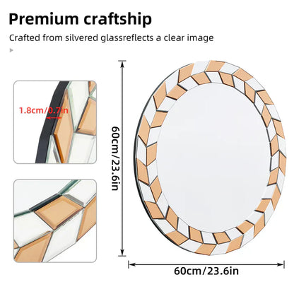 Modern Sunburst Round Wall Mirror – Decorative Accent Mirror for Hallway, Living Room & Bedroom