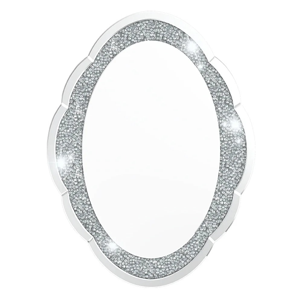 Cloud-shape Crushed Diamonds Accent Decorative Bathroom Mirror