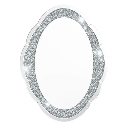 Cloud-shape Crushed Diamonds Accent Decorative Bathroom Mirror