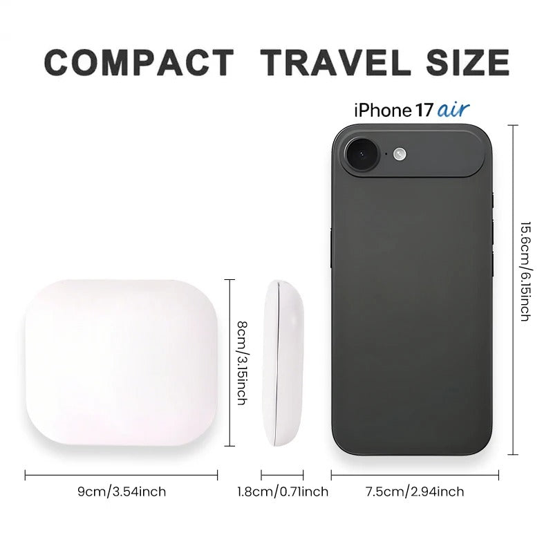 LED Travel Makeup Mirror with 10X Magnification & 3-Colour Lighting