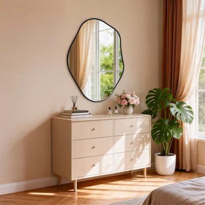 Irregular Wall Mirror with Black Aluminium Frame – 3 Sizes
