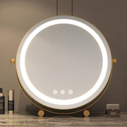 Round Makeup Mirror with 15X Magnifier - Rechargeable or Plug-in