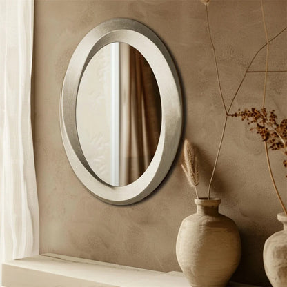 Antique Baroque Gold Oval Bathroom Mirror – Beveled Decorative Accent Mirror for Living Room, Bedroom & Entryway