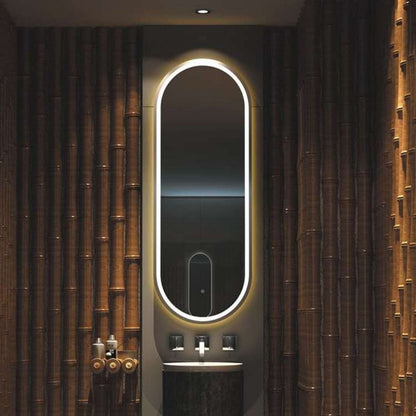 Smart Bathroom Mirror: LED Arched Oval with Anti-Fog