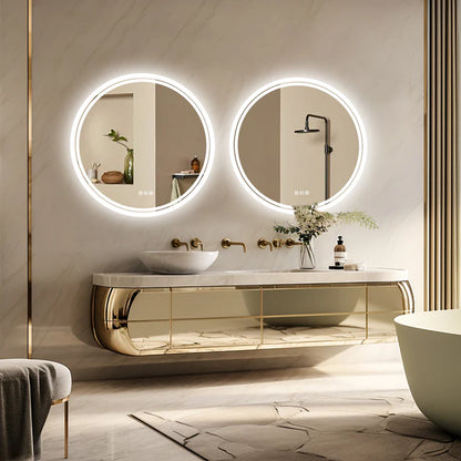 Round Backlit Light  LED Smart Bathroom Illumination Mirror, Wall Mounted, Anti-Fog