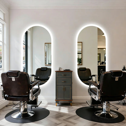 Long Oval LED Bathroom Mirror, Backlit Illuminated Bathroom Vanity Mirror, Memory Function Anti-Fog