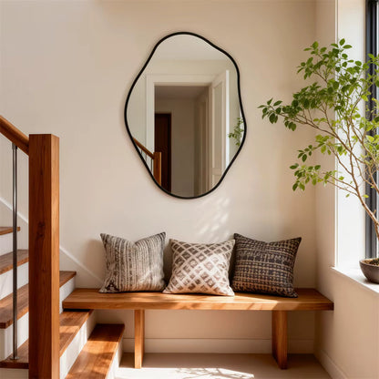 Irregular Wall Mirror with Black Aluminium Frame – 3 Sizes