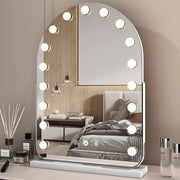Arched LED Makeup Mirror with 10X Magnifier – Rechargeable or Plug-in