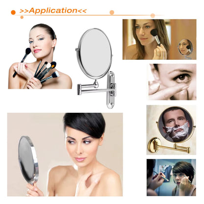 Round Wall-Mounted Magnifying Mirror with Extendable Arm – 5X or 10X