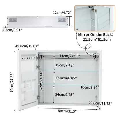 2026 New Luxury LED Bathroom Mirror Cabinet with Bluetooth Dual Speakers