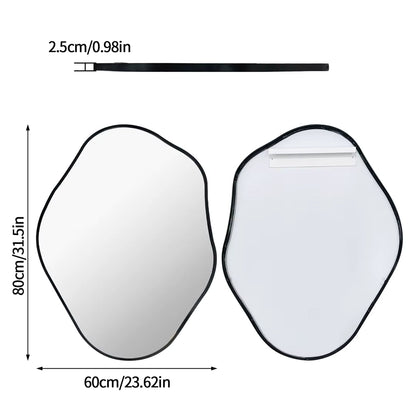 Irregular Wall Mirror with Black Aluminium Frame – 3 Sizes