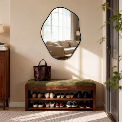 Irregular Wall Mirror with Black Aluminium Frame – 3 Sizes
