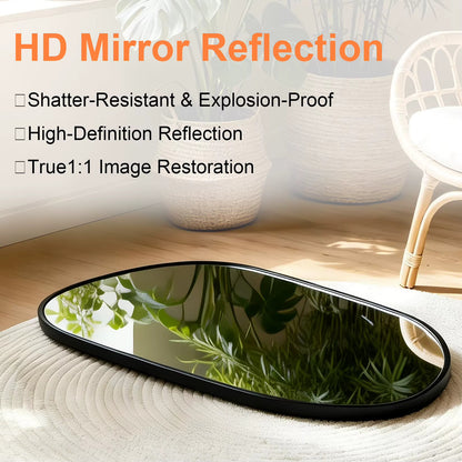 Black Asymmetrical Wall Mirror with Tempered Glass – 54.5 × 85.5 cm
