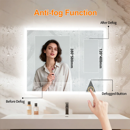 2026 New Luxury LED Bathroom Mirror Cabinet with Bluetooth Dual Speakers
